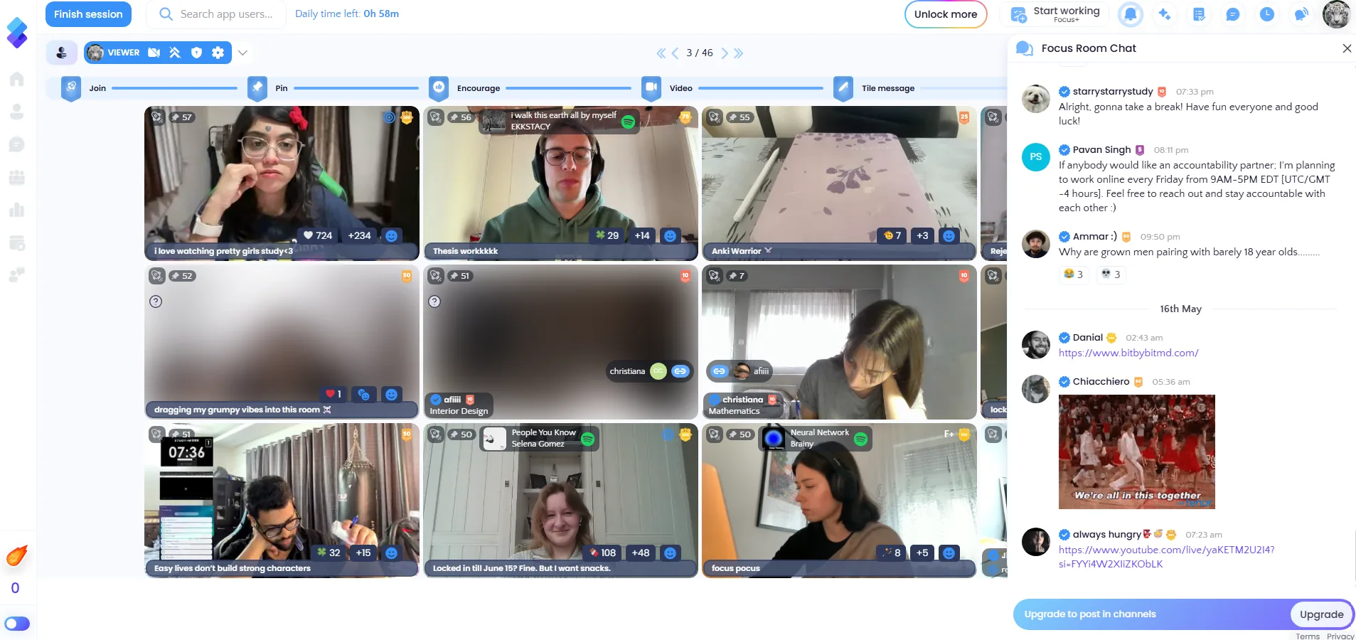 StudyStream rooms